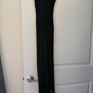 Black Ribbed Jumpsuit